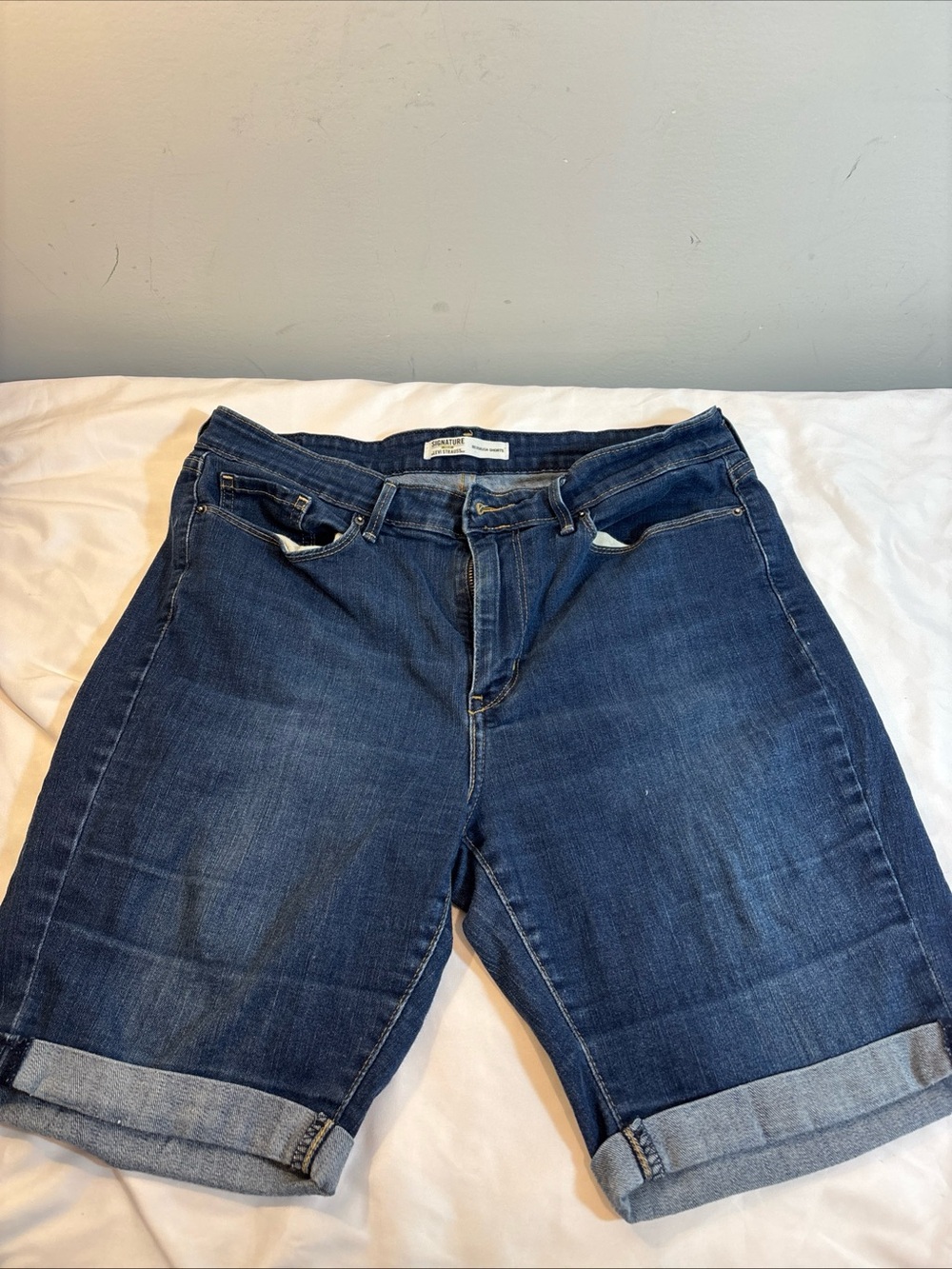 Signature by Levi Strauss Blue Denim Bermuda Shorts 629